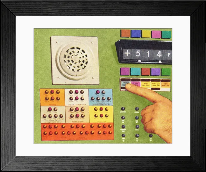 Framed Print : Hand Pressing Buttons Framed Print : Hand Pressing Buttons