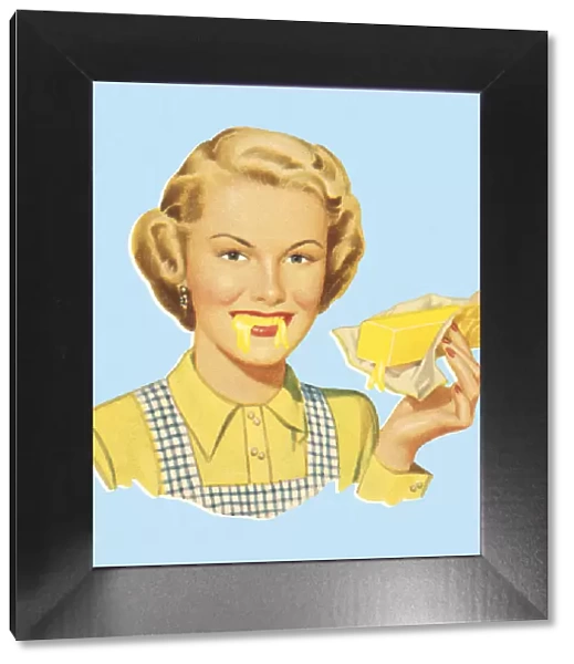 Woman Eating Butter