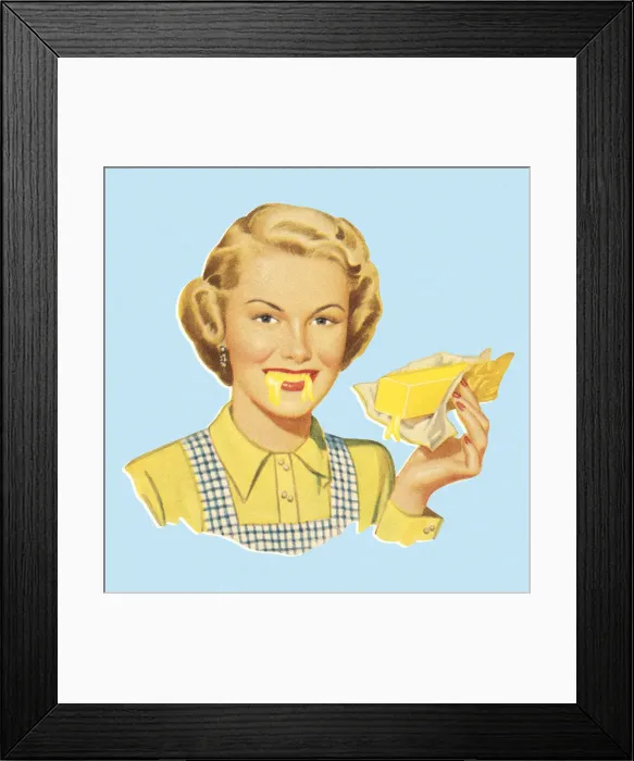 Framed Print : Woman Eating Butter Framed Print : Woman Eating Butter