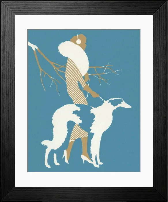 Framed Print : Woman With Borzoi Dog Framed Print : Woman With Borzoi Dog