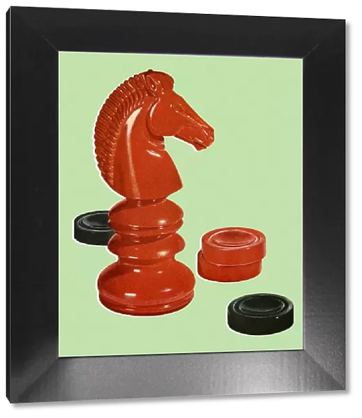 Chess and Checkers Game Pieces