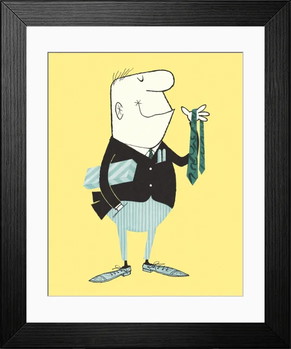 Framed Print : Man Holding Up a Necktie