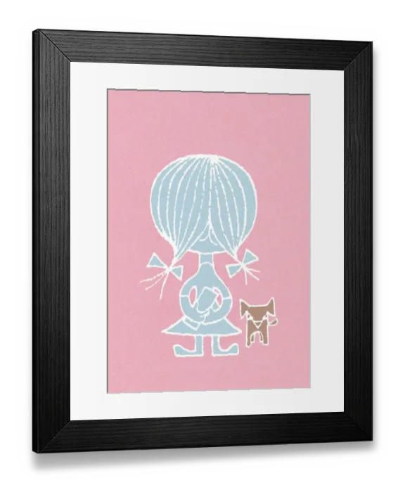 Framed Print : Little girl with dog Framed Print : Little girl with dog
