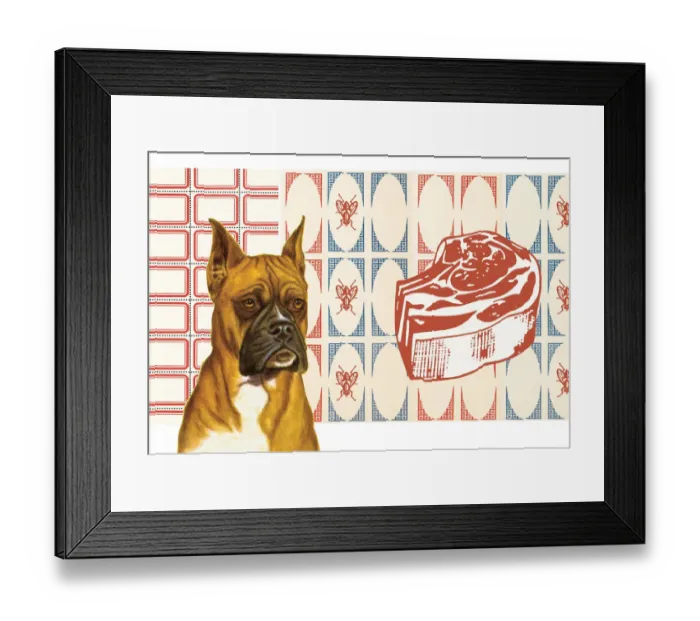 Framed Print : Dog dreams of steak Framed Print : Dog dreams of steak