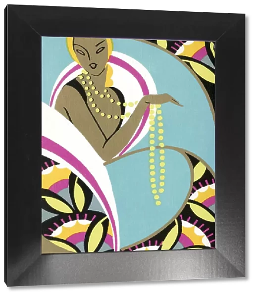 Art Deco Woman With Long Necklace