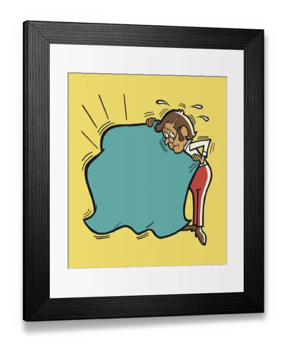 Framed Print : Man Holding Up a Large Sheet Framed Print : Man Holding Up a Large Sheet