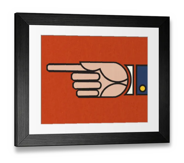 Framed Print : Hand Pointing