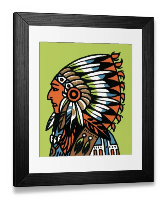 Framed Print : Tribal leader in headdress Framed Print : Tribal leader in headdress
