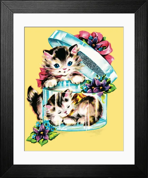 Framed Print : Kittens in a box Framed Print : Kittens in a box