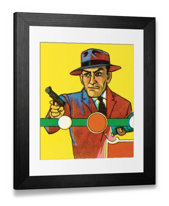 Framed Print : Gangster with Gun Framed Print : Gangster with Gun