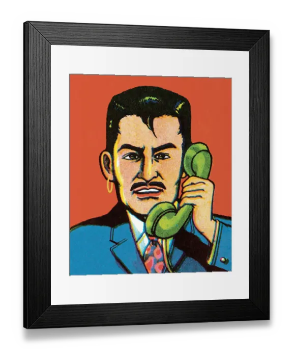 Framed Print : Man on the Telephone Framed Print : Man on the Telephone