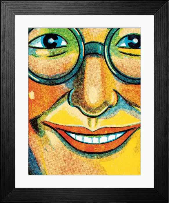 Framed Print : Close-up face with glasses Framed Print : Close-up face with glasses