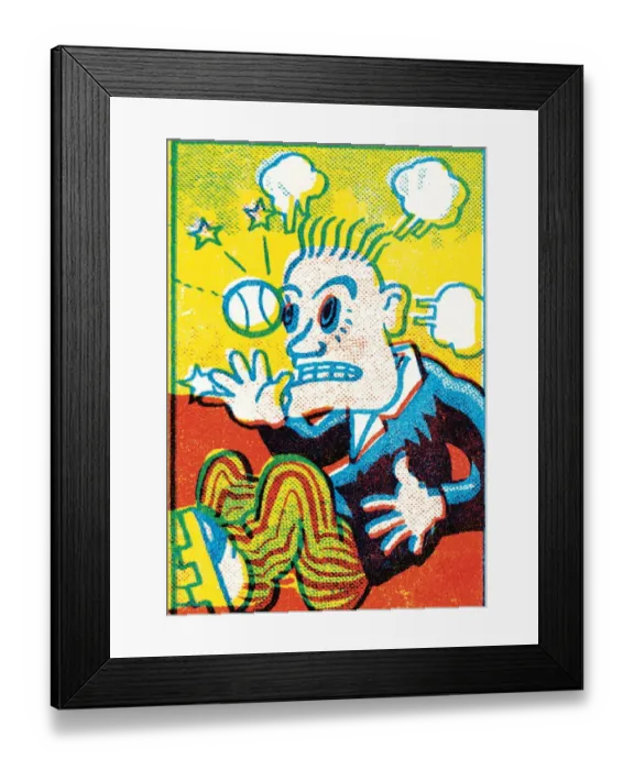 Framed Print : Man hit with baseball Framed Print : Man hit with baseball