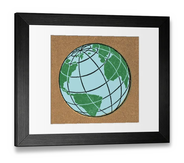 Framed Print : Globe showing Pacific Ocean Framed Print : Globe showing Pacific Ocean