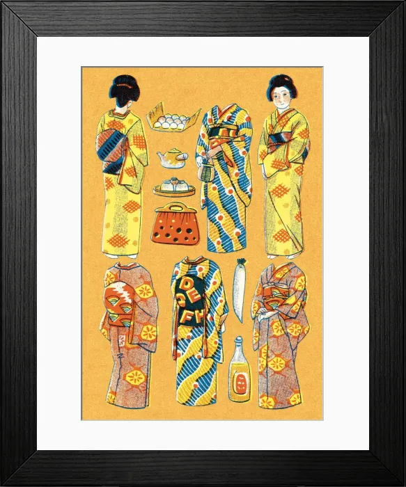 Framed Print : Paper Doll Geisha Framed Print : Paper Doll Geisha