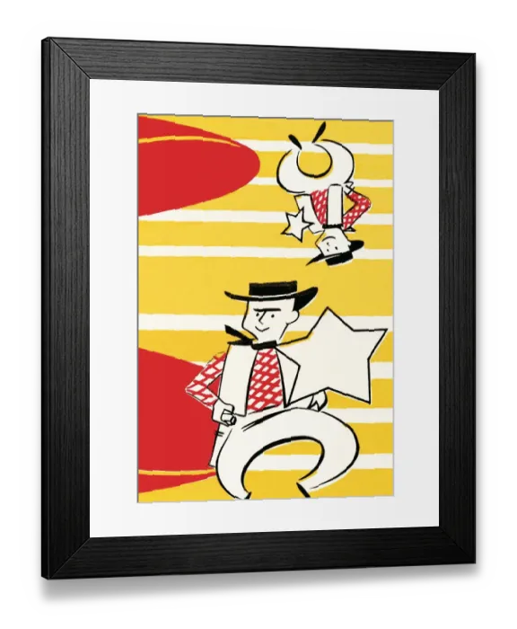 Framed Print : Cowboy pattern