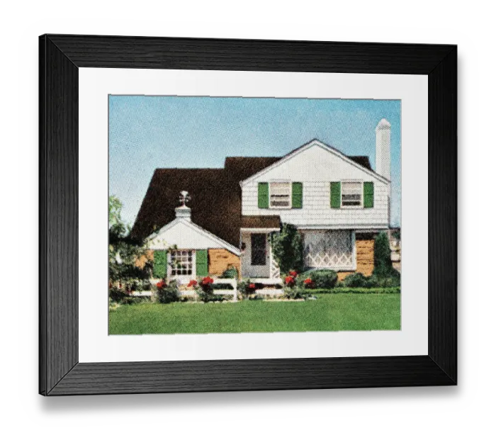 Framed Print : Mid-century home Framed Print : Mid-century home