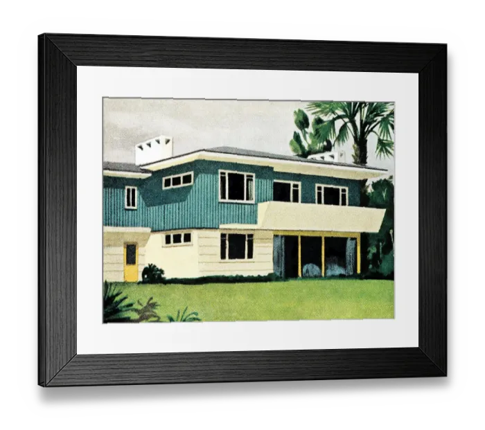 Framed Print : Mid-century home Framed Print : Mid-century home