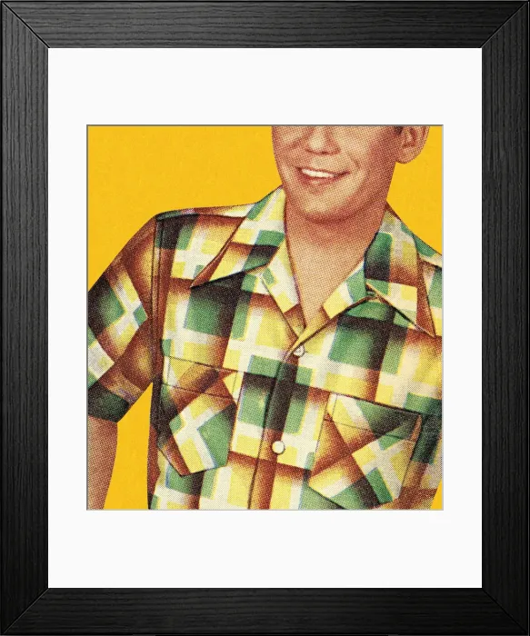 Framed Print : Man Wearing a Plaid Shirt Framed Print : Man Wearing a Plaid Shirt