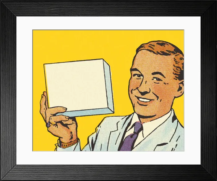 Framed Print : Man Holding Up a Box Framed Print : Man Holding Up a Box