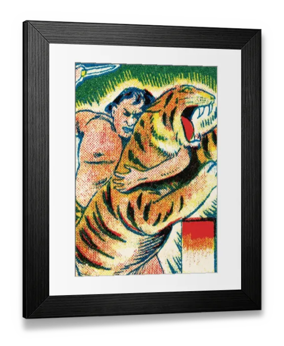 Framed Print : Tarzan and tiger Framed Print : Tarzan and tiger