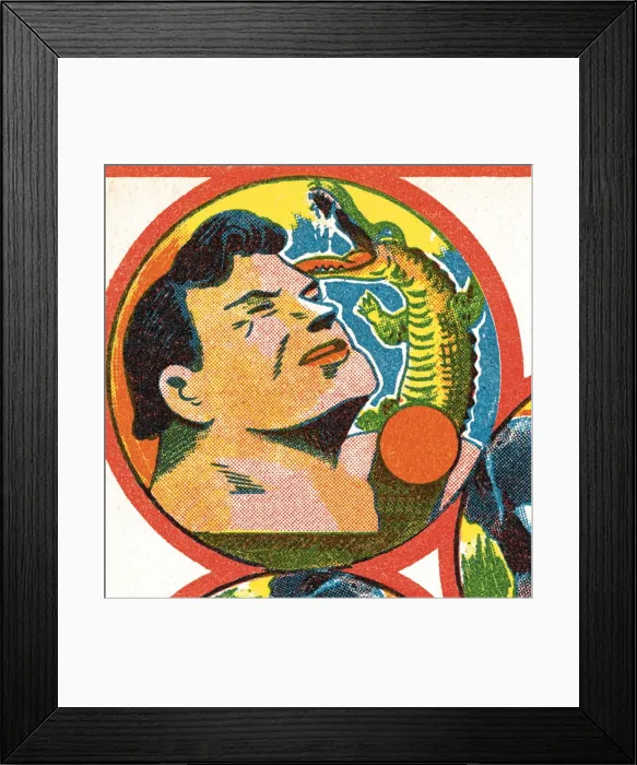 Framed Print : Tarzan and alligator Framed Print : Tarzan and alligator