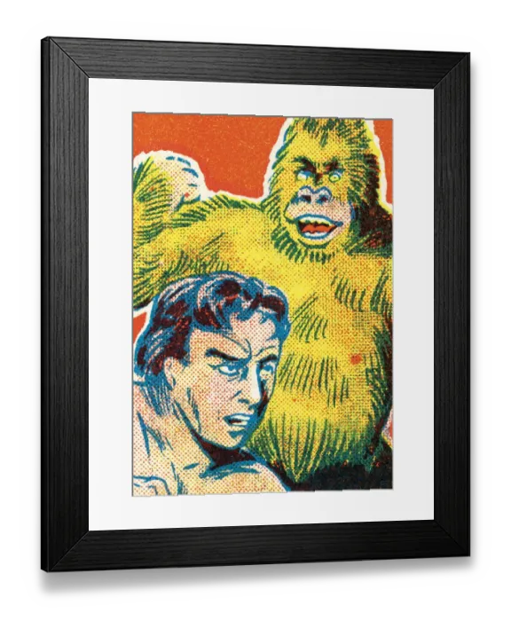 Framed Print : Tarzan and gorilla Framed Print : Tarzan and gorilla
