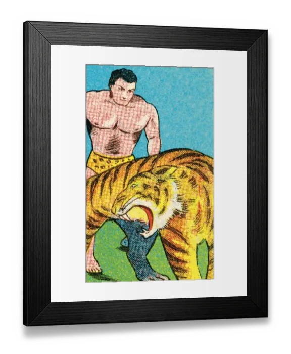 Framed Print : Tarzan and tiger Framed Print : Tarzan and tiger