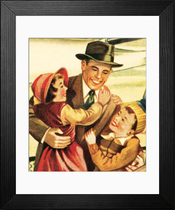 Framed Print : Businessman with kids Framed Print : Businessman with kids