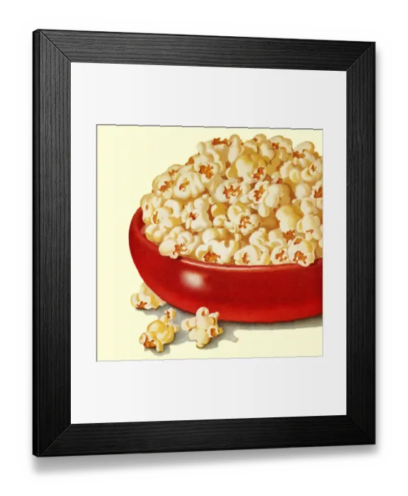 Framed Print : Bowl of Popcorn Framed Print : Bowl of Popcorn