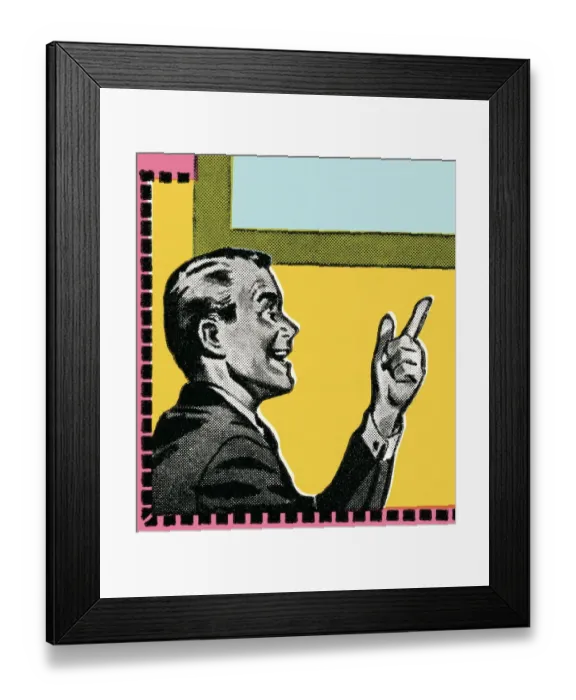 Framed Print : Man pointing Framed Print : Man pointing