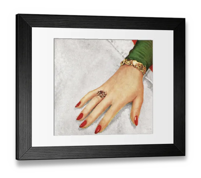 Framed Print : Womans hand with red fingernails Framed Print : Womans hand with red fingernails