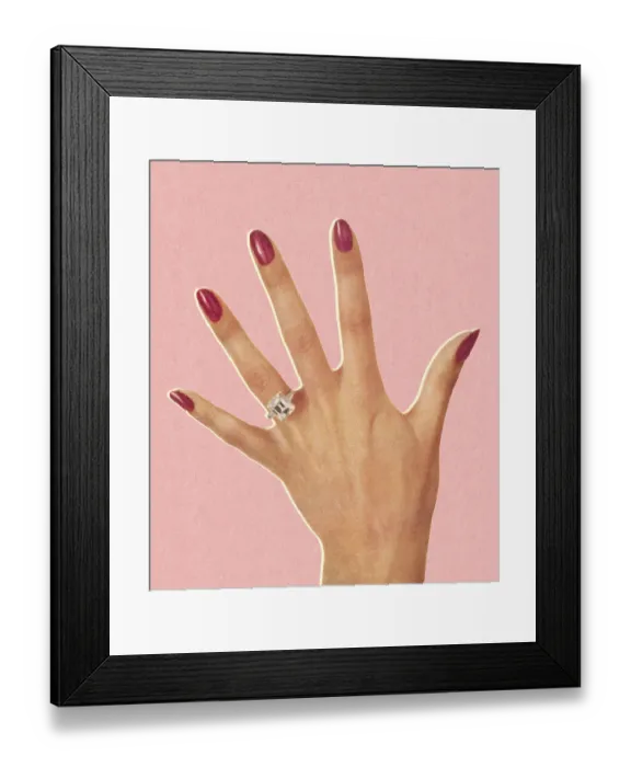 Framed Print : Womans Hand Wearing Engagement Ring Framed Print : Womans Hand Wearing Engagement Ring