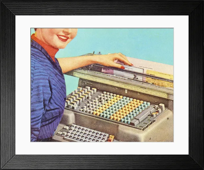 Framed Print : Accounting Invoice Machine Framed Print : Accounting Invoice Machine