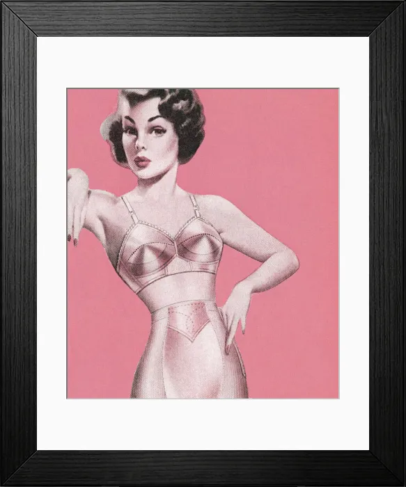Framed Print : Woman in Pink Undergarments Framed Print : Woman in Pink Undergarments