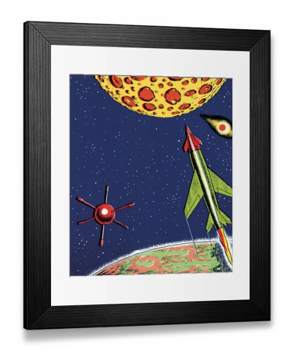 Framed Print : Rockets and planet Framed Print : Rockets and planet