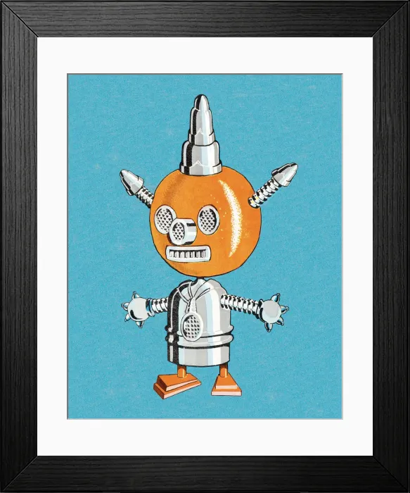 Framed Print : Alien with blue background Framed Print : Alien with blue background