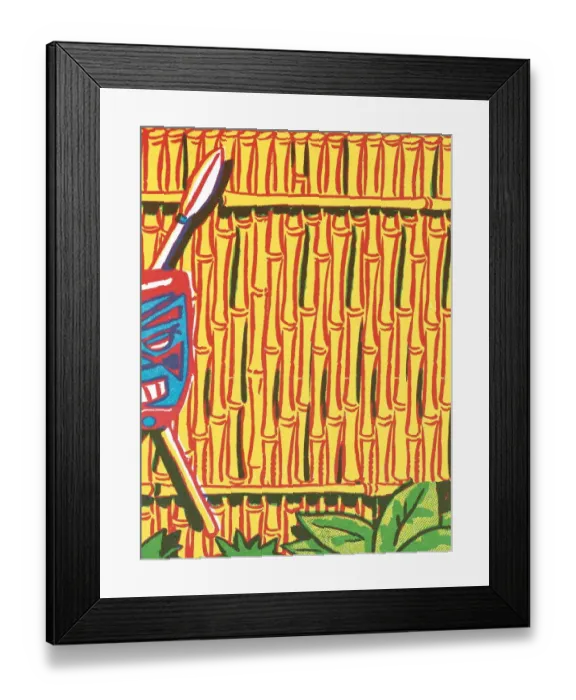 Framed Print : Tiki fence