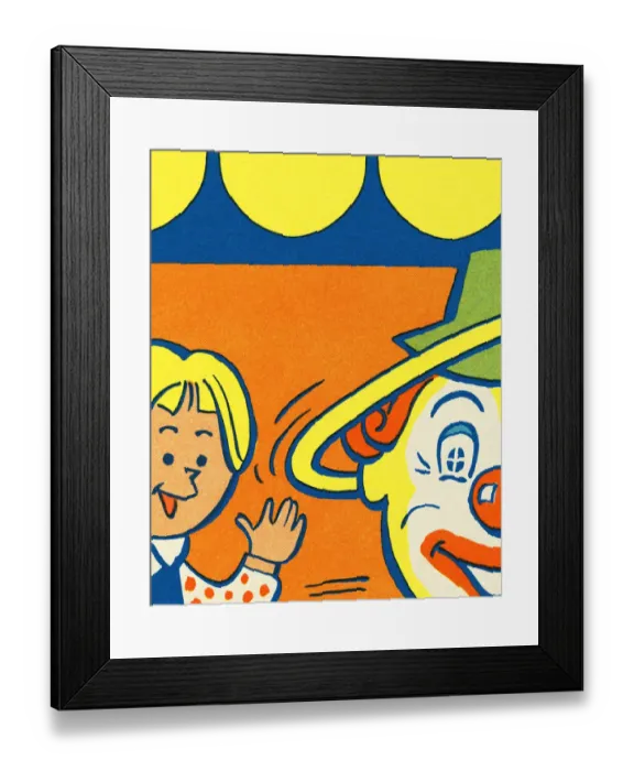 Framed Print : Clown and Girl Framed Print : Clown and Girl