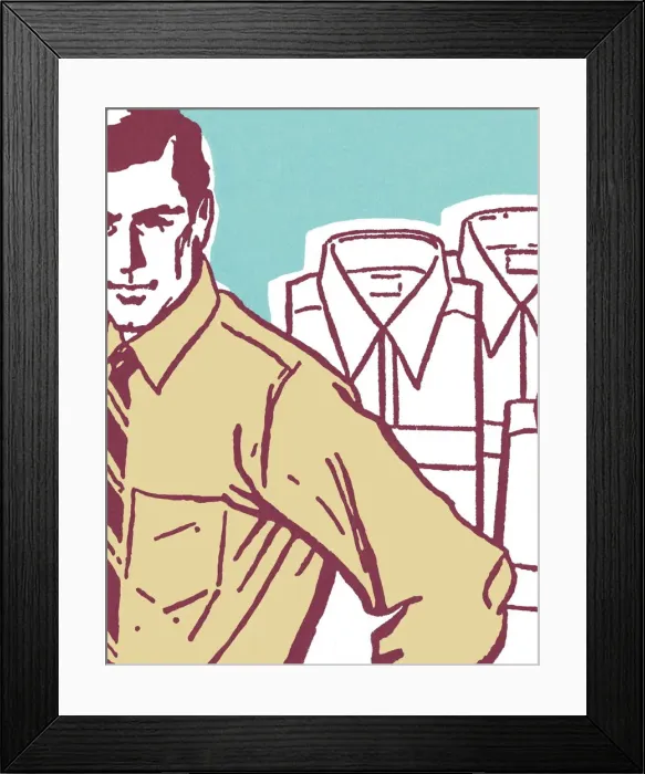 Framed Print : Mens shirt model Framed Print : Mens shirt model