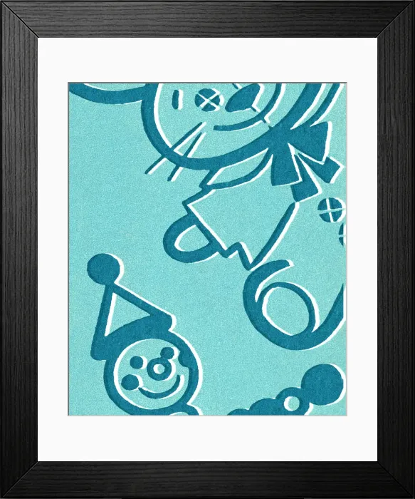 Framed Print : Blue Bunny and Clown Framed Print : Blue Bunny and Clown