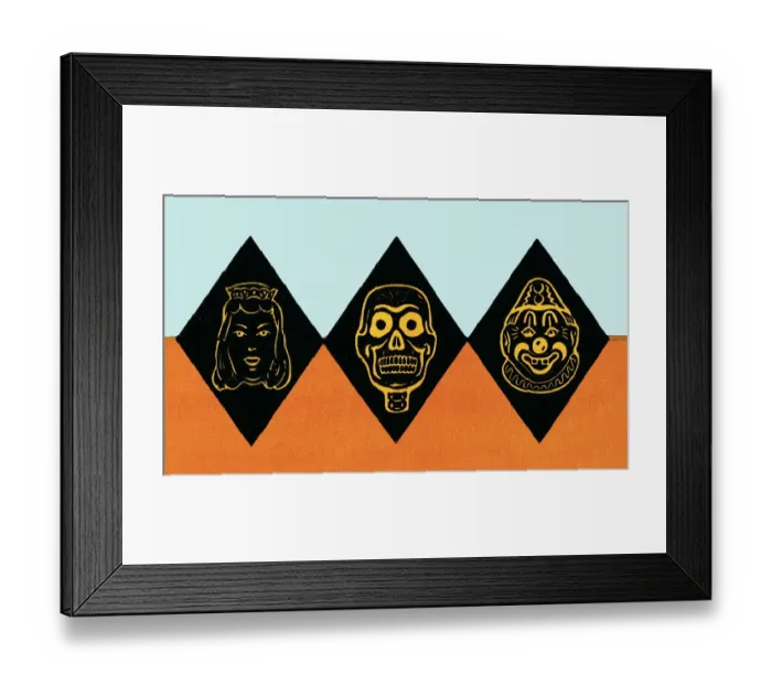 Framed Print : Faces on diamonds