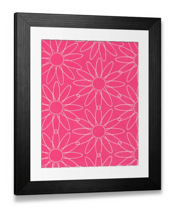 Framed Print : Pink Flower Pattern