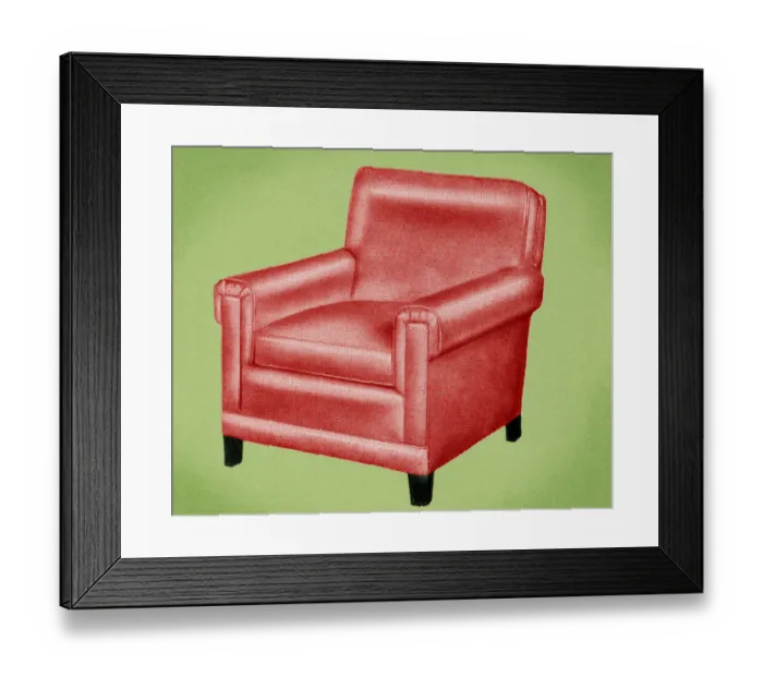 Framed Print : Red Upholstered Chair Framed Print : Red Upholstered Chair