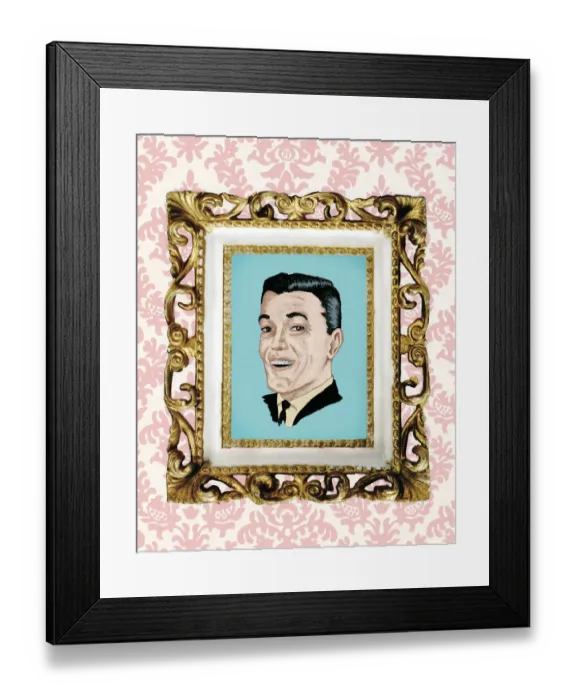 Framed Print : Mans face in frame