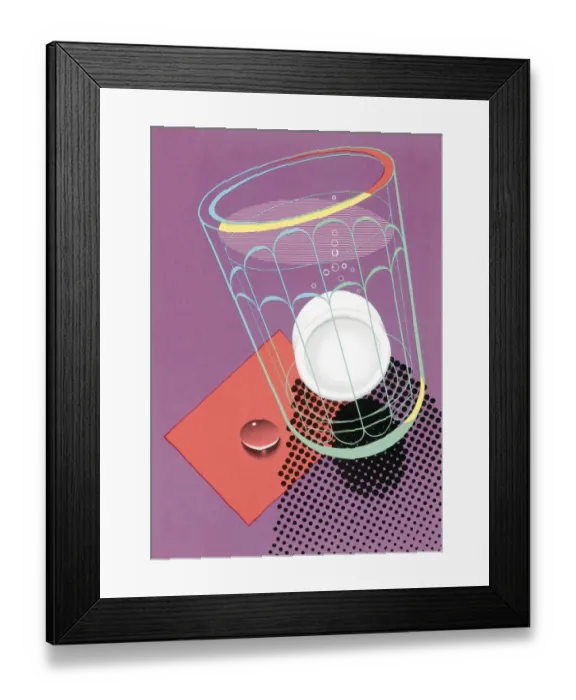 Framed Print : Glass of Water with a White Tablet Framed Print : Glass of Water with a White Tablet