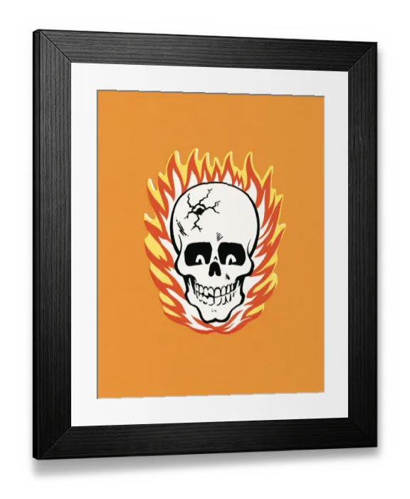 Framed Print : Skull on fire Framed Print : Skull on fire