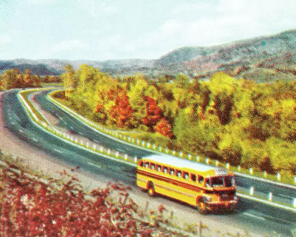 Scenic school bus trip