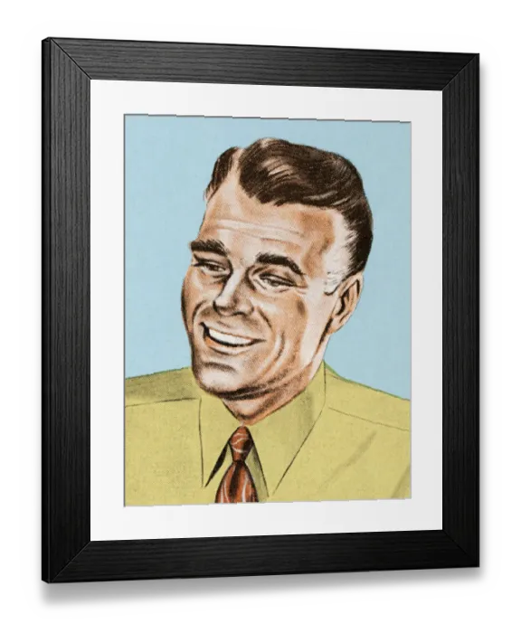 Framed Print : Smiling Older Man Framed Print : Smiling Older Man