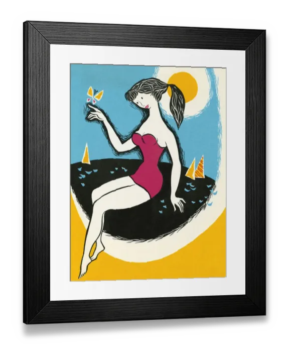 Framed Print : Woman in Bathing Suit Framed Print : Woman in Bathing Suit